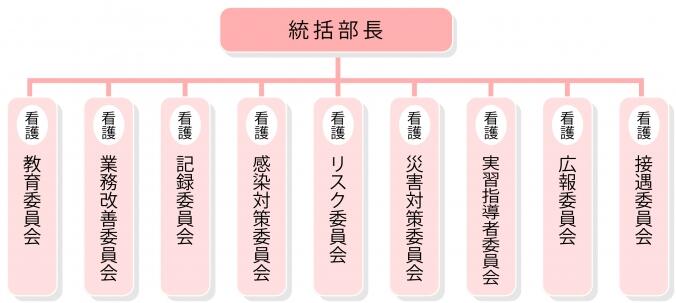 「病院の委員会の組織図」の画像